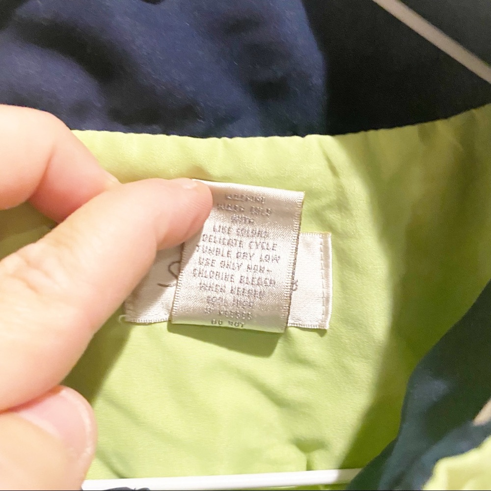 Vintage lime green navy windbreaker - Picture 3 of 5